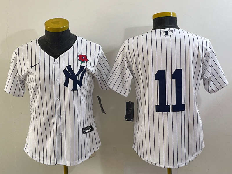 Women's New York Yankees #11 Anthony Volpe White Cool Base Stitched Jersey(Run Small)